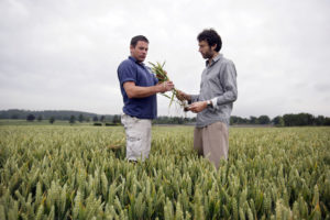 FT Magazine. Try This.. Farmer Bruce Gilbert (left) shows writer Rob Yorke around Lower House Farm in Herefordshire.